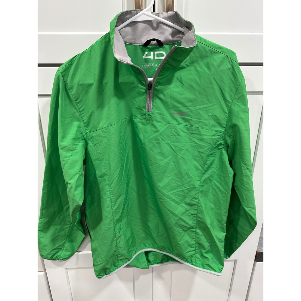 4D TCS WIND Green Quarter Zip Pullover Jacket Lightweight Cycling Men Size‎ 36